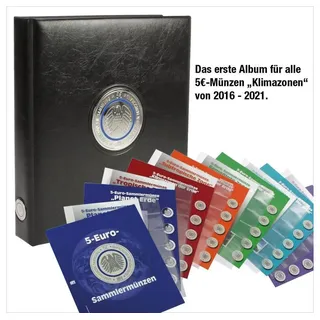 SAFE Schwäbische Albumfab Münzalbum Planet Erde 5 Euro Klimazonen, 2016-2021