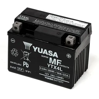 YUASA YTX4L AGM 3Ah Motorradbatterie (DIN 50314)