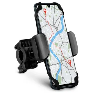 moex Handyhalterung Fahrrad für alle ULEFONE Handys | Dreh- & Schwenkbar, Fahrrad Handyhalter Smartphone Halterung Handy, MTB, E-Bike, Rennrad - Schwarz