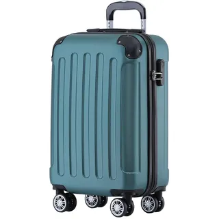 BEIBYE Zwillingsrollen Hardcase Reisekoffer Koffer Trolleys Hartschale in XL-L-M in 14 Farben (Dunkelgrün, Handgepäck (55cm))