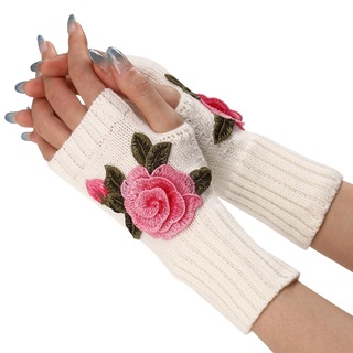 XIUH Damen Fingerlose Handschuhe Pluswärmer Handstulpen Winter Armstulpen Mädchen Kawaii Halb Fingerhandschuhe Warm Halb Handstulpen Handwärmer Armstulpen