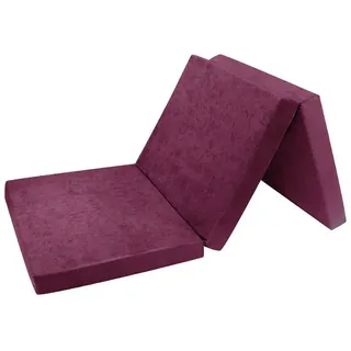 FORTISLINE Klappmatratze 195x60x9cm - 3-teilige Faltmatratze - H2 Gästematratze - Camping Faltbare - Kamping Bett - Waschbar Bezug - Erwachsene Klappbar - Reisematratze - Schaumstoff Matratze