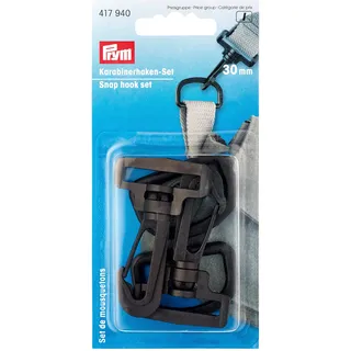 Prym Karabinerhaken Set KST 30 mm schwarz