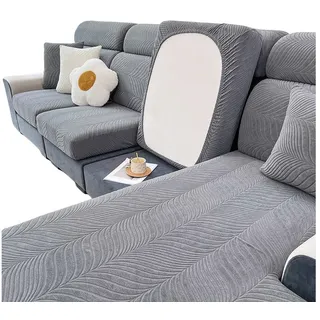 Kaket Sofahusse Sofabezug L Form Sofa Überzug Universal Couchbezug Für 1/2/3/4 Sitzer, Couch überzug Ecksofa grau