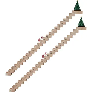 Weihnachts-Adventskalender mit Weihnachtsmann-Treppe aus Holz, Countdown-Kalender 2024, Weihnachts-Klettertreppe, Adventskalender mit abnehmbarem W...