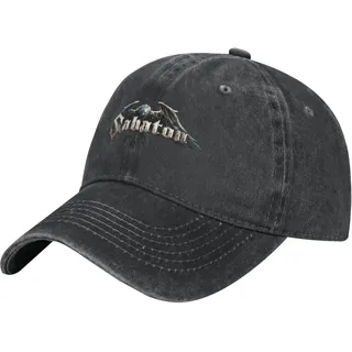 FJYIKKLO Sa-B-A-Ton Unisex Baumwolle Retro Baseball Cap Schwarz Verstellbar Trucker Cap für Damen Herren Outdoor Sonnenschutz Hut Fans Merch, Schwarz , One size - Einheitsgröße