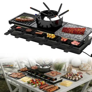 YRHOME 3-in-1 Raclette-Grill schwarz