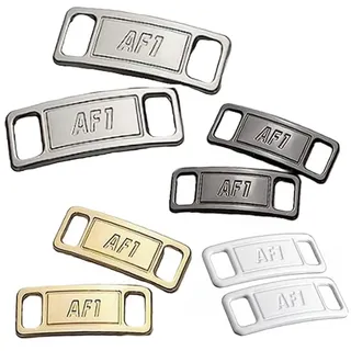 AF1 Airforce One Lace Tag – inklusive silberfarbenen, weißen, goldenen und schwarzen AF1-Tags für Sneaker, Turnschuhe (Silber, Weiß, Gold und Schwarz Lace-Etiketten, 4 Paare), Silber, Gold, Schwarz - Einheitsgröße