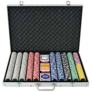 vidaXL Poker Set mit 1.000 Laserchips Aluminium