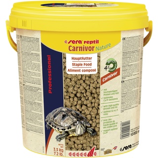 Sera reptil Professional Carnivor Nature 10 L (3,3 kg) - Das Zweikomponentenfutter für Carnivore Reptilien, Wasserschildkröten Futter