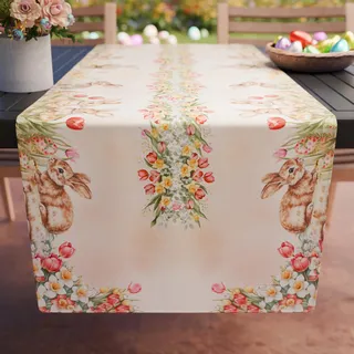 PETTI Artigiani Italiani - Tischläufer Ostern, Tischdecke Tischläufer mit Digitaldruck, 100 % Made in Italy | Eleganz für den Ostertisch