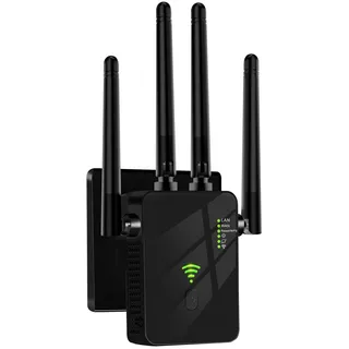 Aenxwa 2025 Neuestes WLAN Verstärker,WLAN Repeater 300 Mbit/s,hohe Leistung mit 4 Antennen,mit Repeater/AP-Modus,Verstärker mit Ethernet-Anschluss Signalverstärkung für alle Route