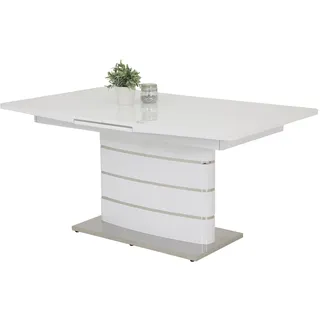 Esstisch 160 - 200 cm ausziehbar weiß hochglanz - ANASTASIA