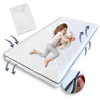 Kids Collective Kindermatratze AERO PLUS mit Ventilationsstreifen 60x120 70x140 80x160 80x180 90x200, Kids Collective, 10 cm hoch, Babymatratze Matratze für Babybett oder Kinderbett 160x80 80 cm x 160 cm x 10 cm