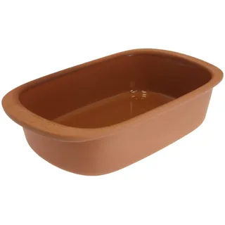 Römertopf Auflaufform, Backform, Ofenform, Klein, für 2-4 Personen, Naturton, 2.3 L, 16005