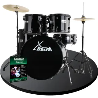 XDrum Rookie 22" Fusion Schlagzeug Komplettset Black inkl. Schule