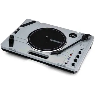 Reloop SPIN - Portabler Plattenspieler für Vinyl-Liebhaber & Scratch-Künstler, Überragend für mobiles Scratching und Cutting, Bluetooth Audio Streaming, grau