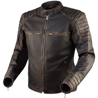 REBELHORN Hunter Pro Motorradjacke Herren | Leder | CE-Level 2 Ellbogen und Schulterprotektoren | 2 Belüftungskanäle | 4 Taschen