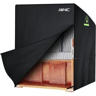 Awnic Strandkorb Schutzhülle Winterfest Strandkorbhülle Strandkorbhülle 2 Sitze Wasserdicht 420D Polyester L135×B105×H175/140cm