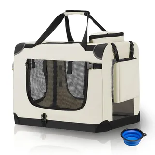 Juskys Hundebox Auto faltbar 50 x 70 x 52 cm Beige
