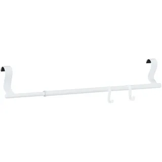 Wenko - Metall Handtuchstange für Heizkörper Moira in weiß 40-65 x 8,5 x 9 cm - Weiß