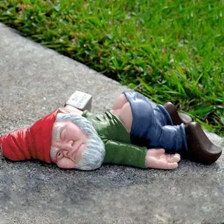 Lustiger, Betrunkener Gartenzwerg, Kreative Zwergenstatue Als Dekoration, Gartenskulptur, Kunstharz-kunsthandwerk, Originelles Miniatur-zwerggeschenk
