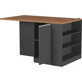 kochstation Unterschrank Kücheninsel KS-Sole 160 x 90 x 90 cm Grau