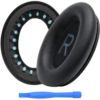 Ersatz Ohrpolster für Bose QuietComfort 45 (QC45) / QuietComfort SE/New Quiet Comfort Wireless Over-Ear Kopfhörer von MMOBIEL - Protein PU Kopfhörer Ohrpolster – Ersatzpolster – Schwarz