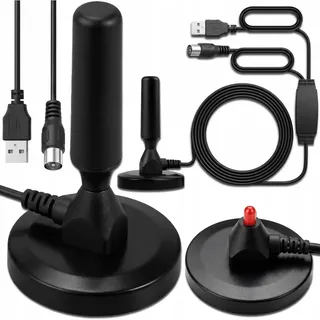 KRUMAD Dvbt2 Antenne, Tv Antenne für Alle Sender, Zimmerantenne, Digital TV