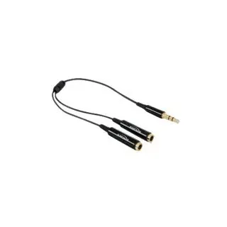 DeLock Audiokabel Mini-Phone Stereo 3,5mm (M) - Mini-Phone Stereo 3,5mm (W) 0,25m schwarz