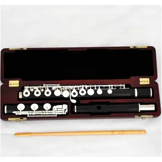 Flöte - Professionelle Ebenholz Aus Holz Flöte 17 Offene Löcher Offset G Split E B. Fußholzfall Querflöte