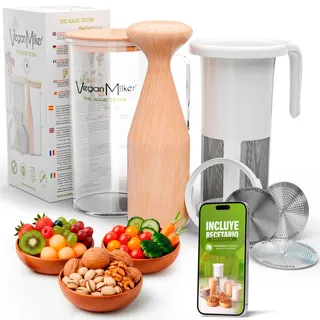 Vegan Milker Zubehör für den Stabmixer zur Herstellung von hausgemachter Pflanzenmilch | Behälter mit Filter, bis zu 4 l in 1 Minute, 100% natürlich | Inklusive Rezept-E-Book | Mülsi Soul