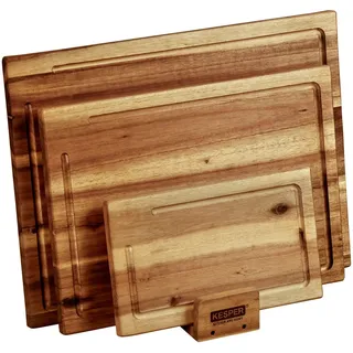 KESPER Schneidebrett-Set Holz 3-tlg. 40 x 30 x 1,5 cm Braun