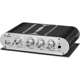 Mini Verstärker,Asudaro Heim Audio Musik Stereo HiFi Endstufe Mini-Verstärker Mit 2.1 Kanal Bass Subwoofer Ausgang 12v-24v 2x20w+40w Mini Digital Endstufe Platine Bass Und Treble Tuner Schwarz