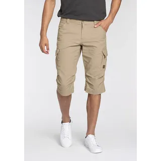 Bruno Banani Bermudas BRUNO BANANI, Herren, Gr. 29, N-Gr, beige (sand), Denim/Jeans, Obermaterial: 100% Baumwolle, schmal knieumspielend, Hosen Bermudas, schmale Passform, gerade Beinform, mit Cargotaschen