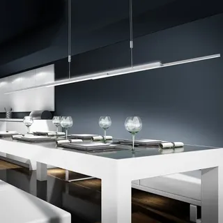 Bankamp LED-Pendelleuchte L-Lightline Alu, Eisen, Stahl & Metall Silber Nickel matt
