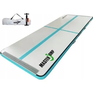 Mastertronic Master AirTrack Aufblasbare Gymnastikmatte MASTER S-Pro 400 x 150 x 10 cm Grau-Teal