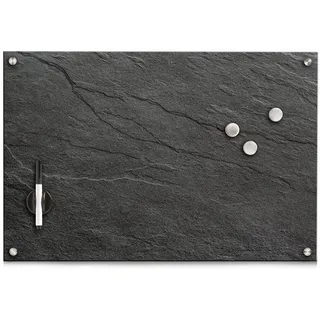 Zeller Memoboard Schiefer Glas 60 cm x 40 cm x 1,6 cm Anthrazit