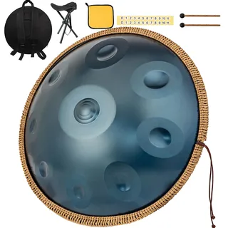 Handpan Drum 440 Hz 9 Töne 22 Pulgadas Handpan Instrument D Menor Hand pan Music Percusión Armónica que Genera una Resonancia Cómoda Ideal para Principiantes en Sanación con Sonido, Meditación