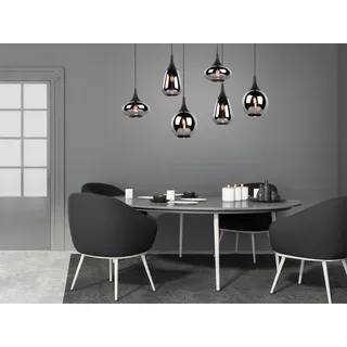 LED Pendelleuchte Industrial mehrflammig Rauchglas Optik für Esstisch Couchtisch