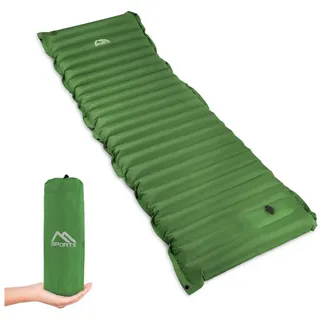 Msports Camping Isomatte Premium, Schlafmatte Ultraleichte Isomatte für Outdoor mit Fußpresse Pumpe Feuchtigkeitsbeständig für Wandern Backpacking Camping Strand (Olivgrün)