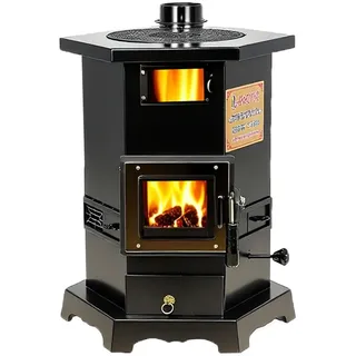 LLZJDDPLY Sechseckiger Kaminofen Holzofen, Multifunktionaler Pelletofen, Geeignet for Holz, Kohle und Pellets, for Privathaushalte und Gewerbebetriebe
