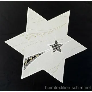 PLAUENER SPITZE ® Tischdeckchen WEIHNACHTEN Deckchen STERN Tischdecke 35cm Deko