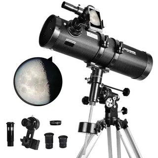 Teleskop 130EQ Newton-Reflektor teleskope für Erwachsene, professionelle Teleskope für Erwachsene Astronomie, kommt mit 1,5X Barlow-Linse Smartphone-Adapter & 13% T Mondfilter
