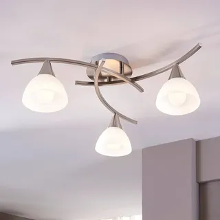LINDBY Deckenlampe Della, nickel, Ø 58 cm, 3-flammig, E14