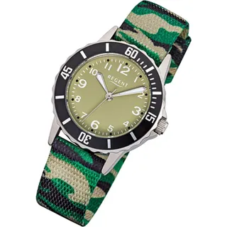 REGENT F-938 0,0 Textilgehäuse grün Textilarmband schwarz