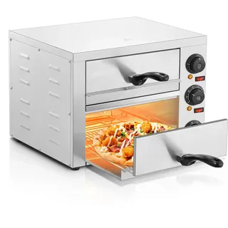 juunyeer Pizzaofen Pizzabackofen Pizzamaker Elektrisch 3000W mit Steinplatte, Gastro Steinbackofen für Pizza, Brot und Backwaren,