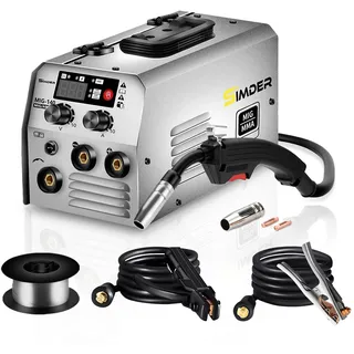 Fülldraht Schweißgerät ohne Gas SSIMDER 140A 2 in 1 MIG MMA Schweißgerät mit Fülldraht, Elektroden Schweißgerät IGBT Inverter MIG Schweißgerät Geeignet für Farm Repair Home DIY Autoreparatur