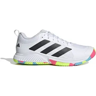 ADIDAS Damen Handballschuhe Court Team Bounce 2.0, FTWWHT/CBLACK/LUCLEM, 38 2⁄3