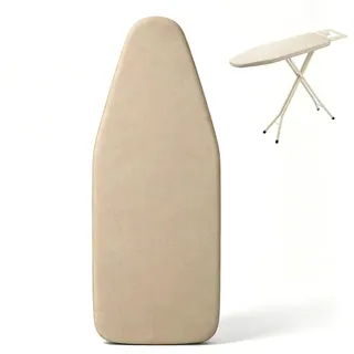 Bügelbrettbezug 135x56 cm, Neue Premium Bügeltischbezug, Baumwollbezug mit Schaumstoffpolster, Elastischer Rand, Für breite Bügeltische, Passend für Dampfbügelstation (Khaki)